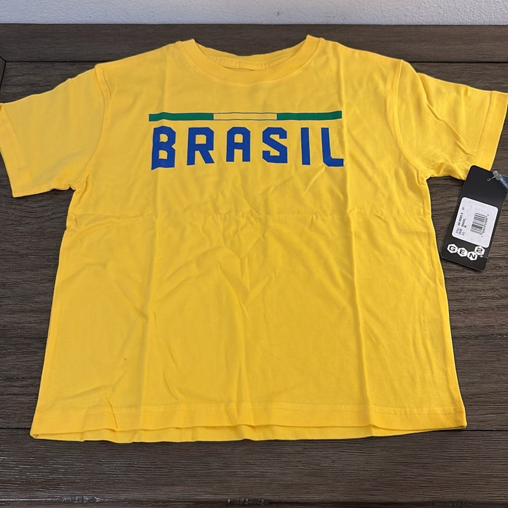 NWT [Gen2] Brasil World Cup Brazil Soccer Short-Sleeved Shirt Kids Medium 5/6 - Picture 2 of 7